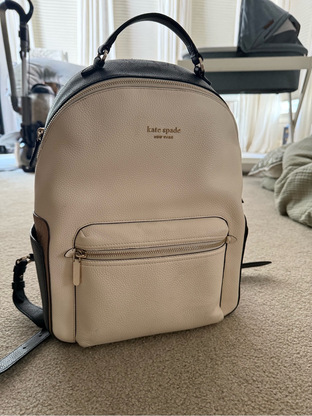 Hudson Colorblocked Large Leather Backpack